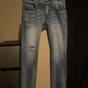 Mens distressed black jeans